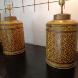 Duo of vintage metal lamps