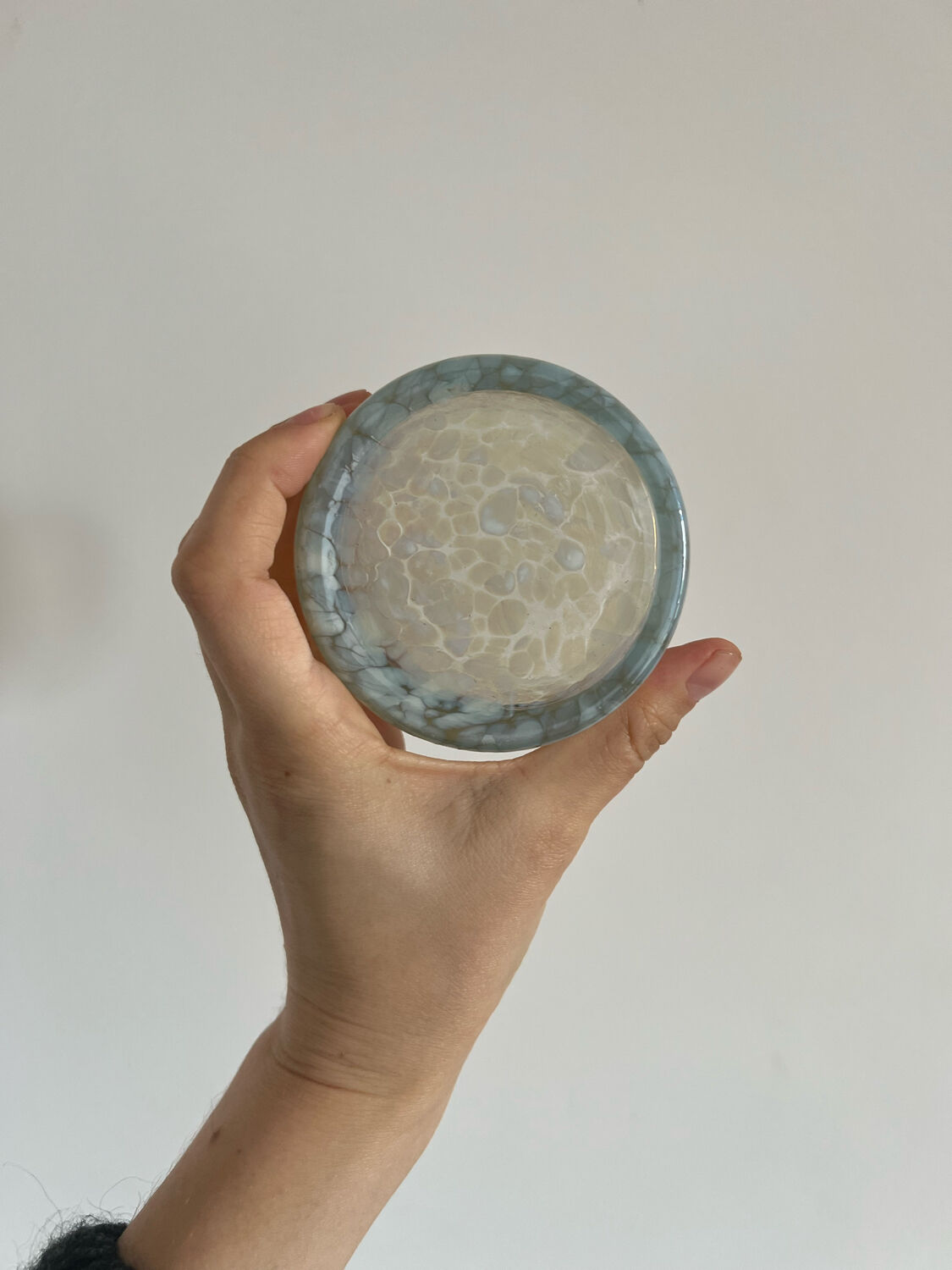 Set of two designer glass candle holders