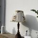 Lampe en bois tourné 70 abat jour fleur vintage