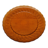 Plat à gâteau en verre orangé