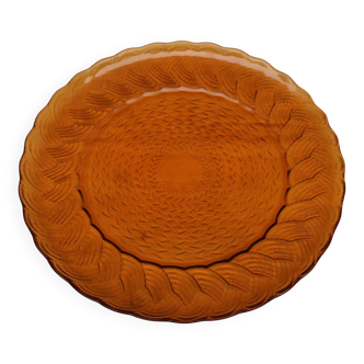 Orange glass cake dish