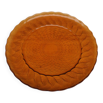 Orange glass cake dish