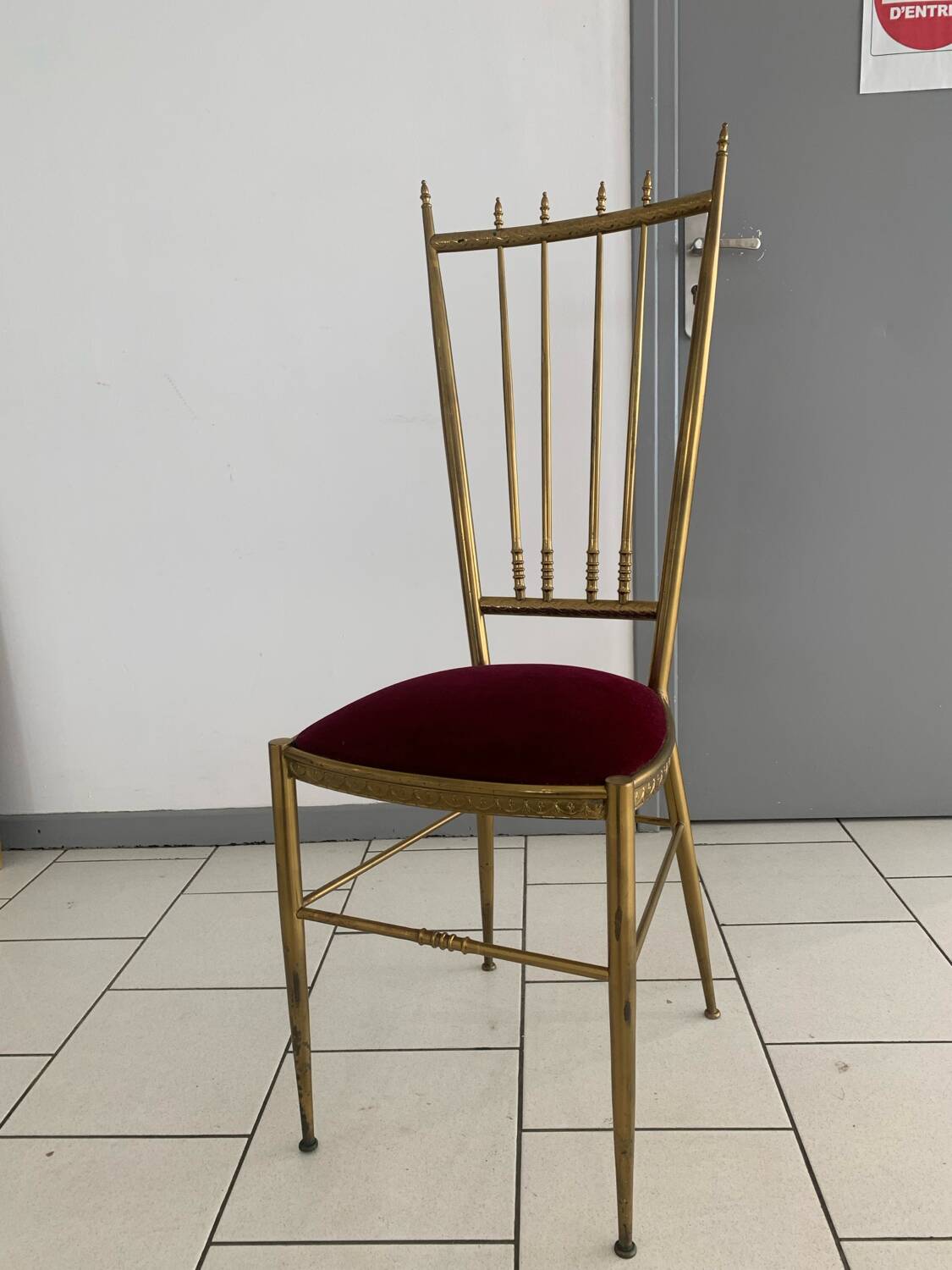 Vintage Chiavari Velvet Chair Circa 1960 Italy
