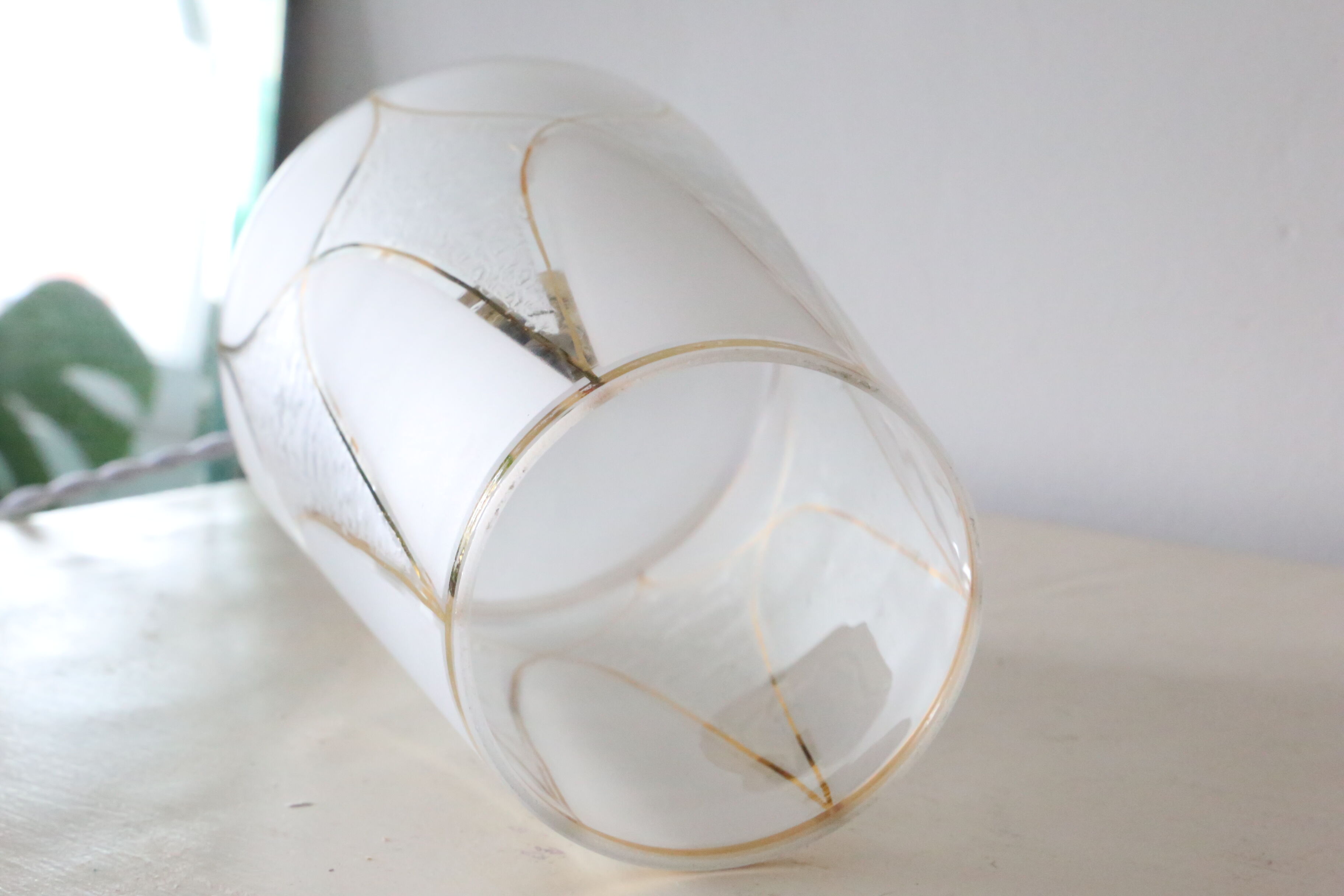 Frosted hanging lamp, vintage