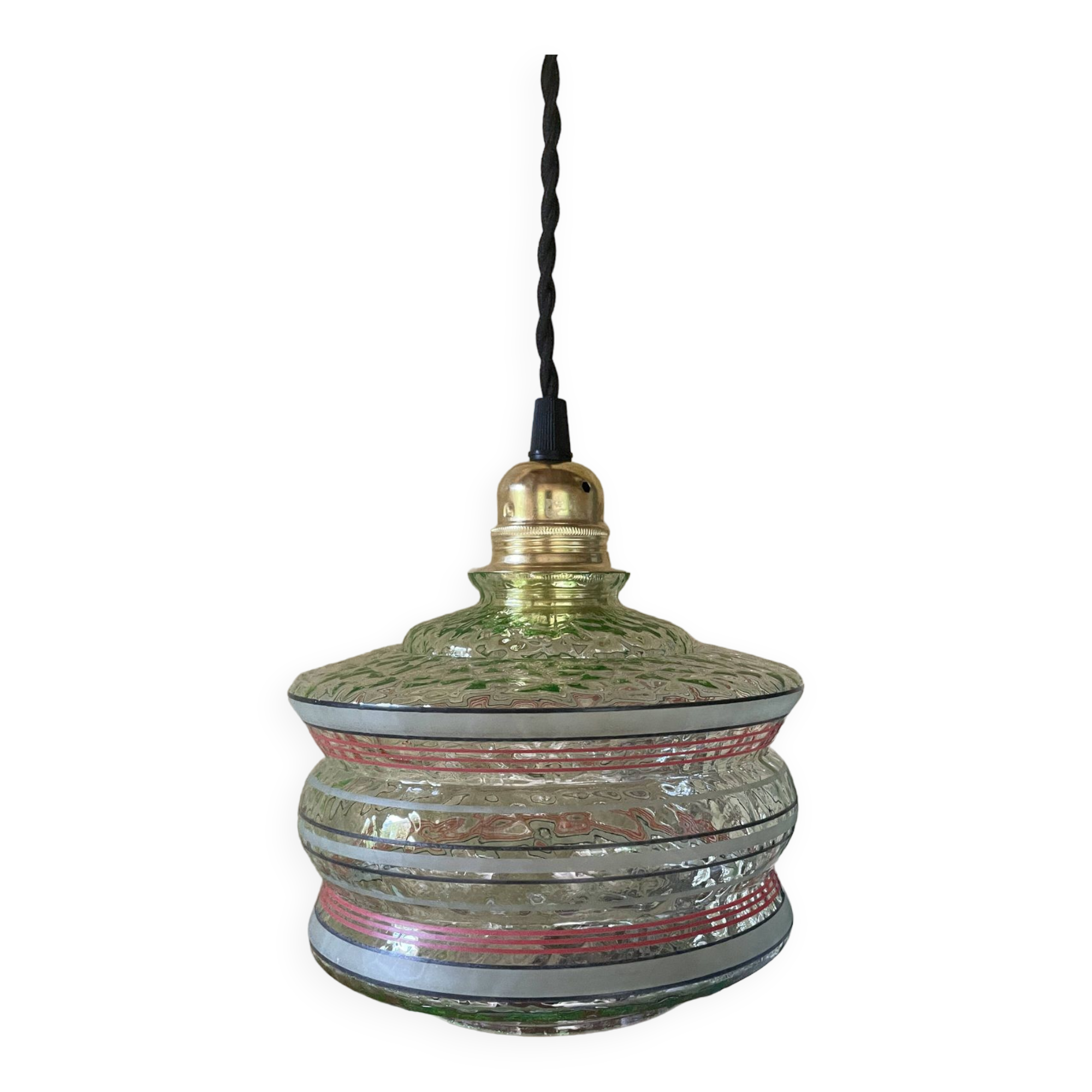 Green glass pendant light