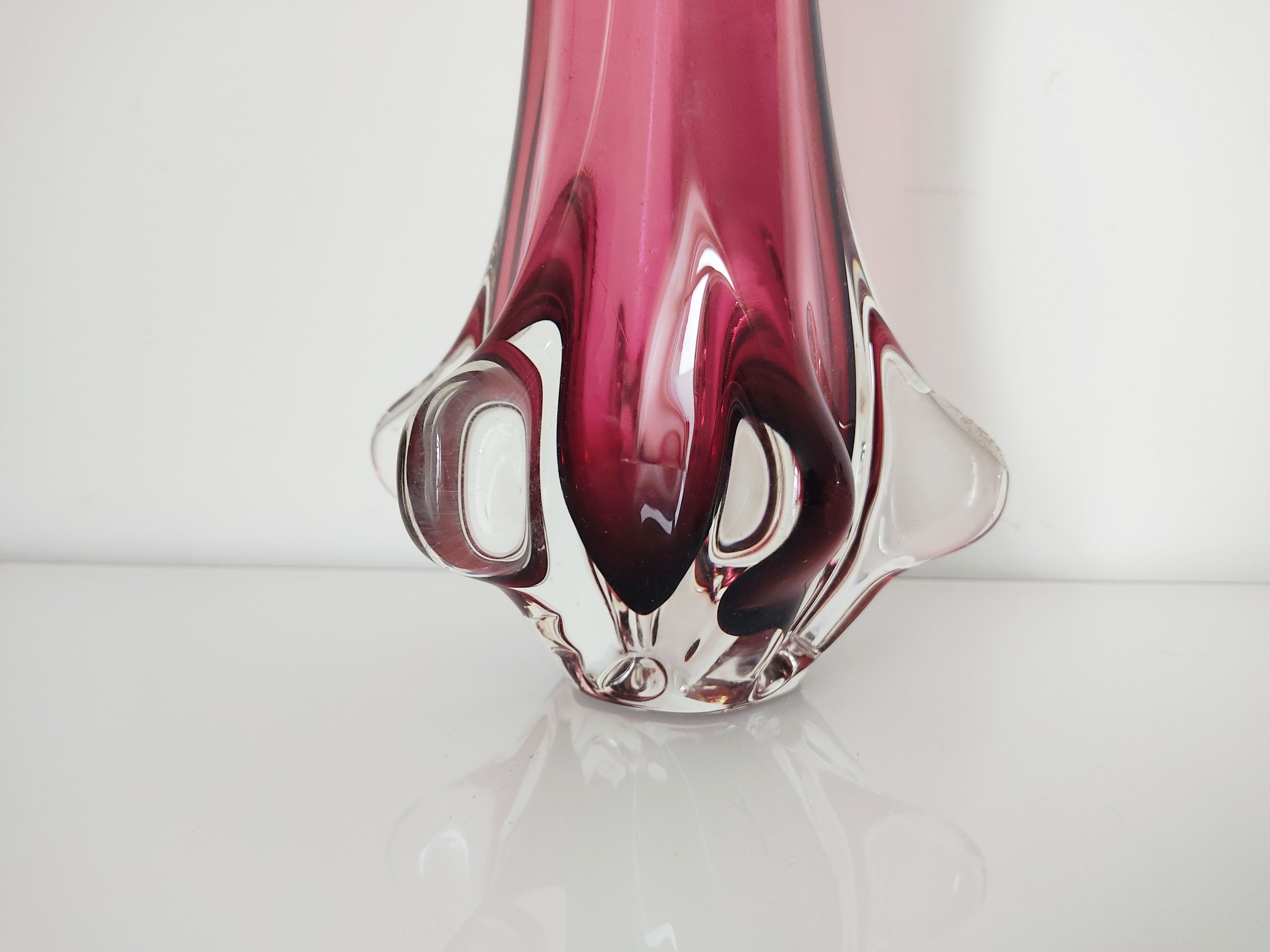 Vase Murano splash pink glass