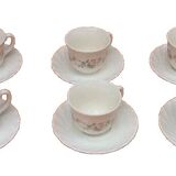6 Cups / Saucers for coffee, scalloped model