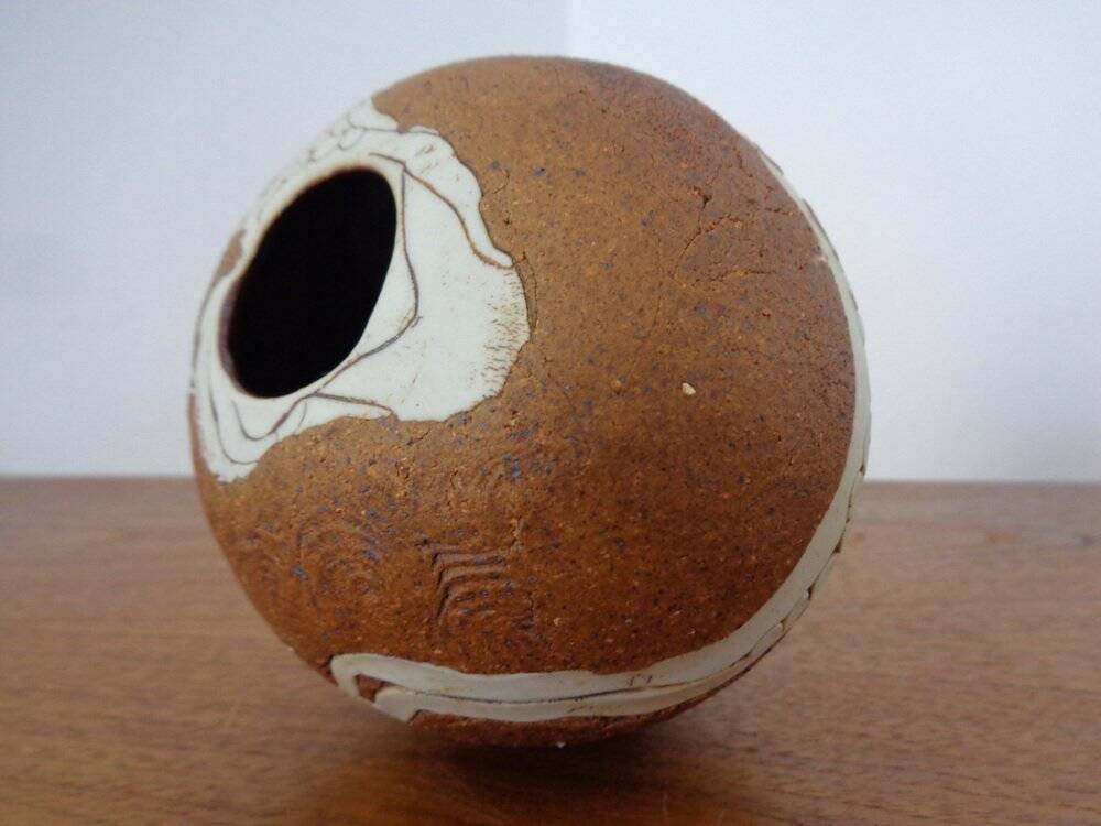 Danish Raku Studio Pottery Vase, 1960s