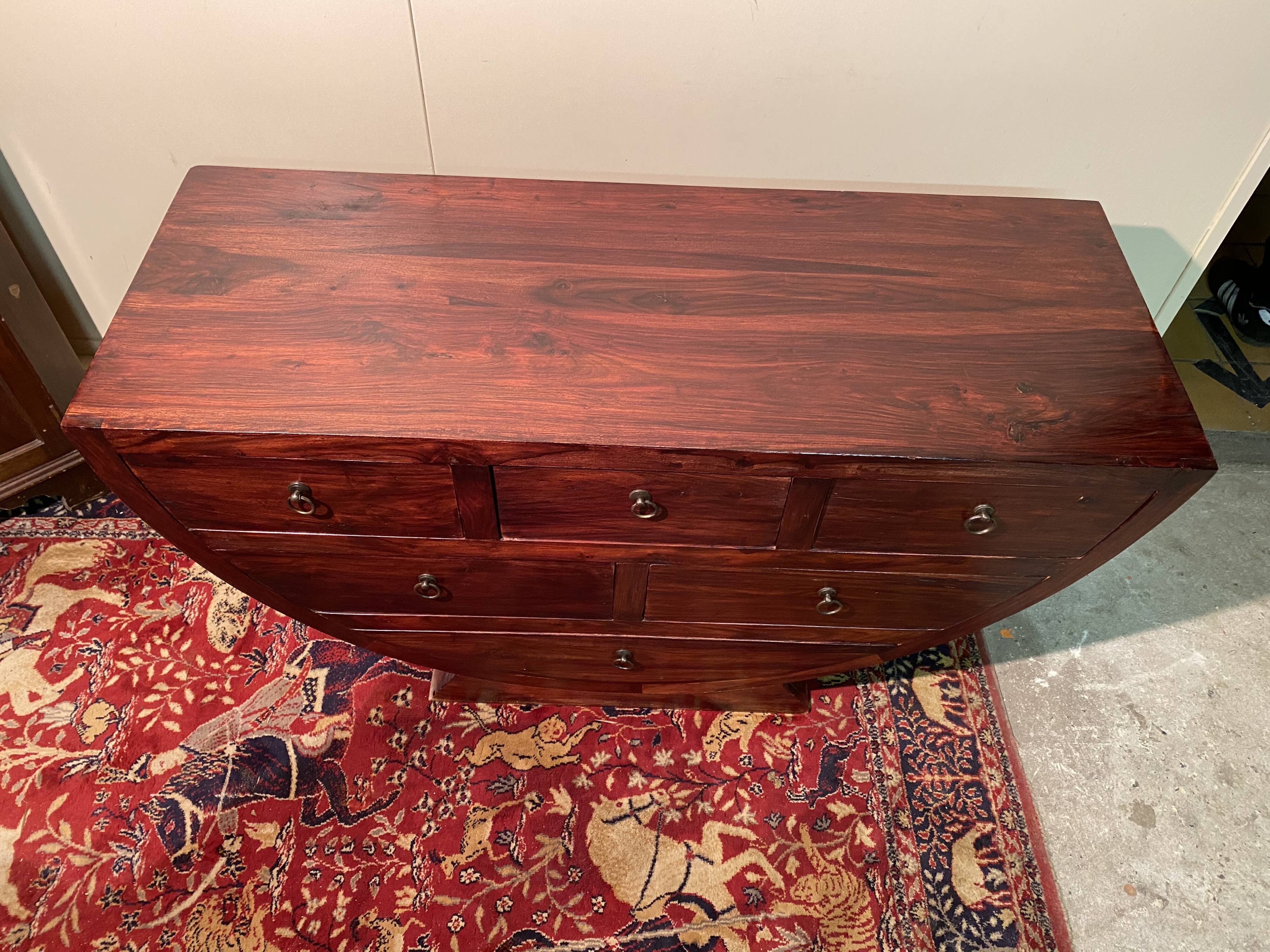 Vintage half-moon drawer console