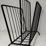 Modernist magazine holder black iron 60s