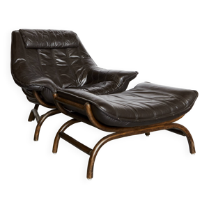 Bamboo & Leather Lounge - chair and