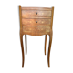 Antique Nightstand Louis XV Style Inlay Wood 3 Drawers Wine