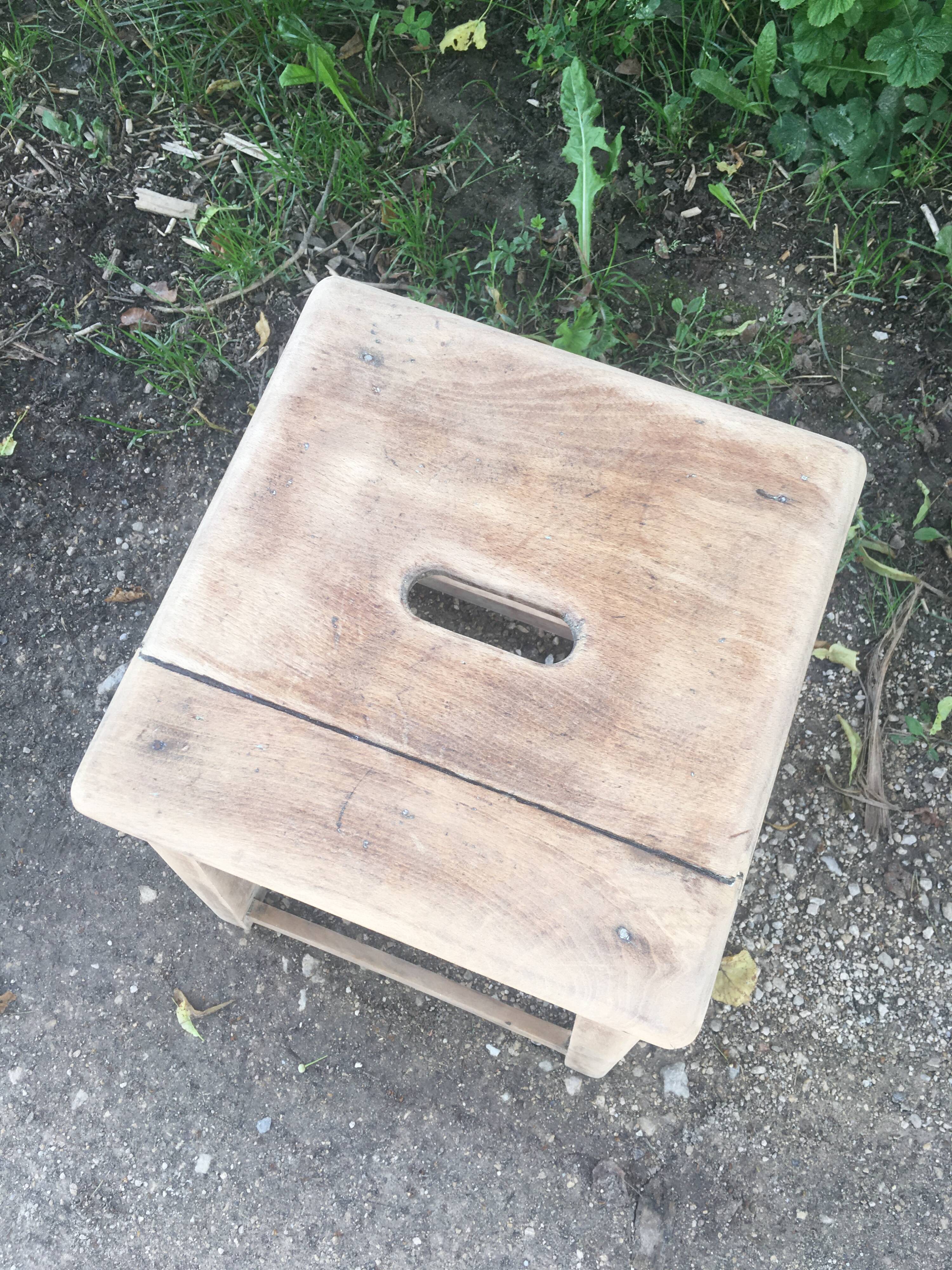 Wooden workshop stool
