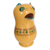 Grand pichet chat vintage en céramique – Décor Main – Artisanat français –