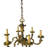 Lustre en bronze massif 6 branches style classique