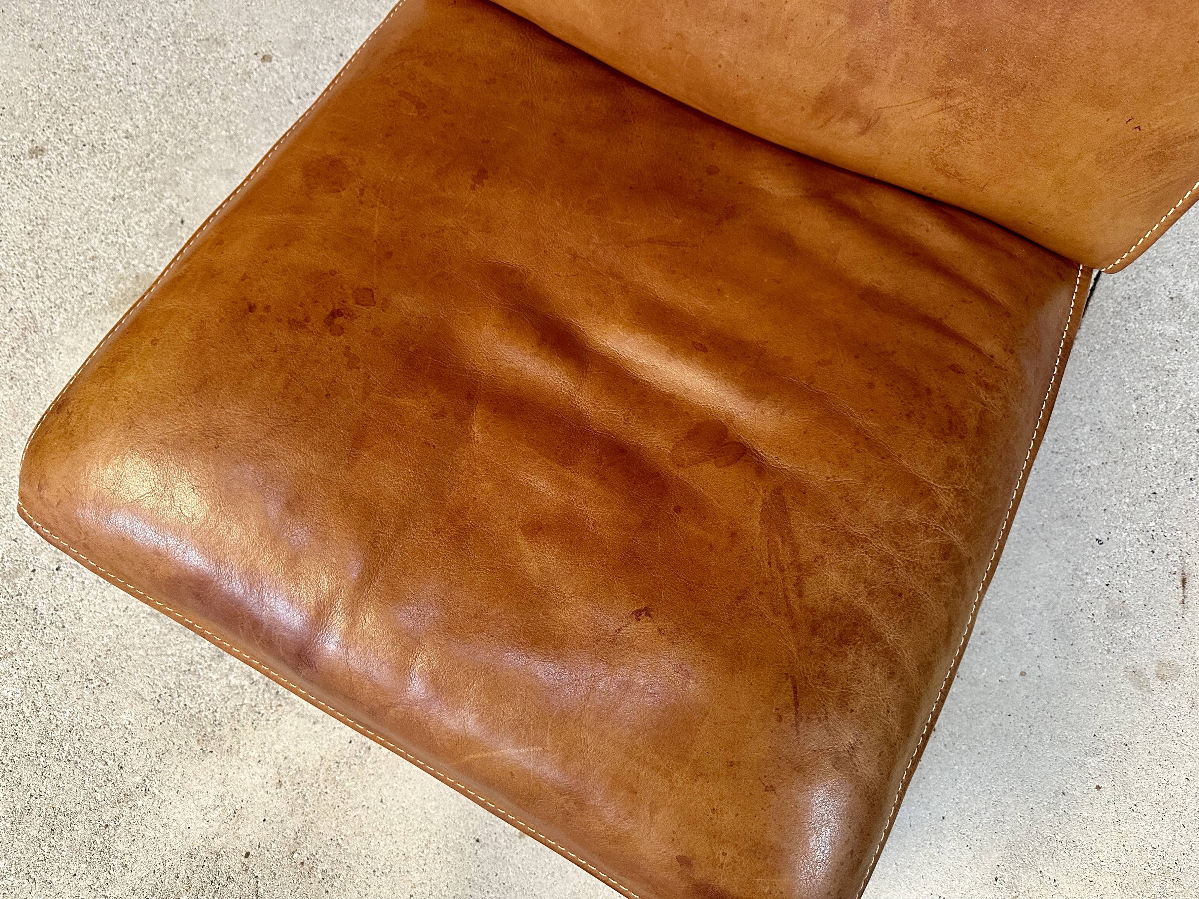 Brutalist Style DS-15 Leather Lounge Chair from De Sede, Switzerland 1970s