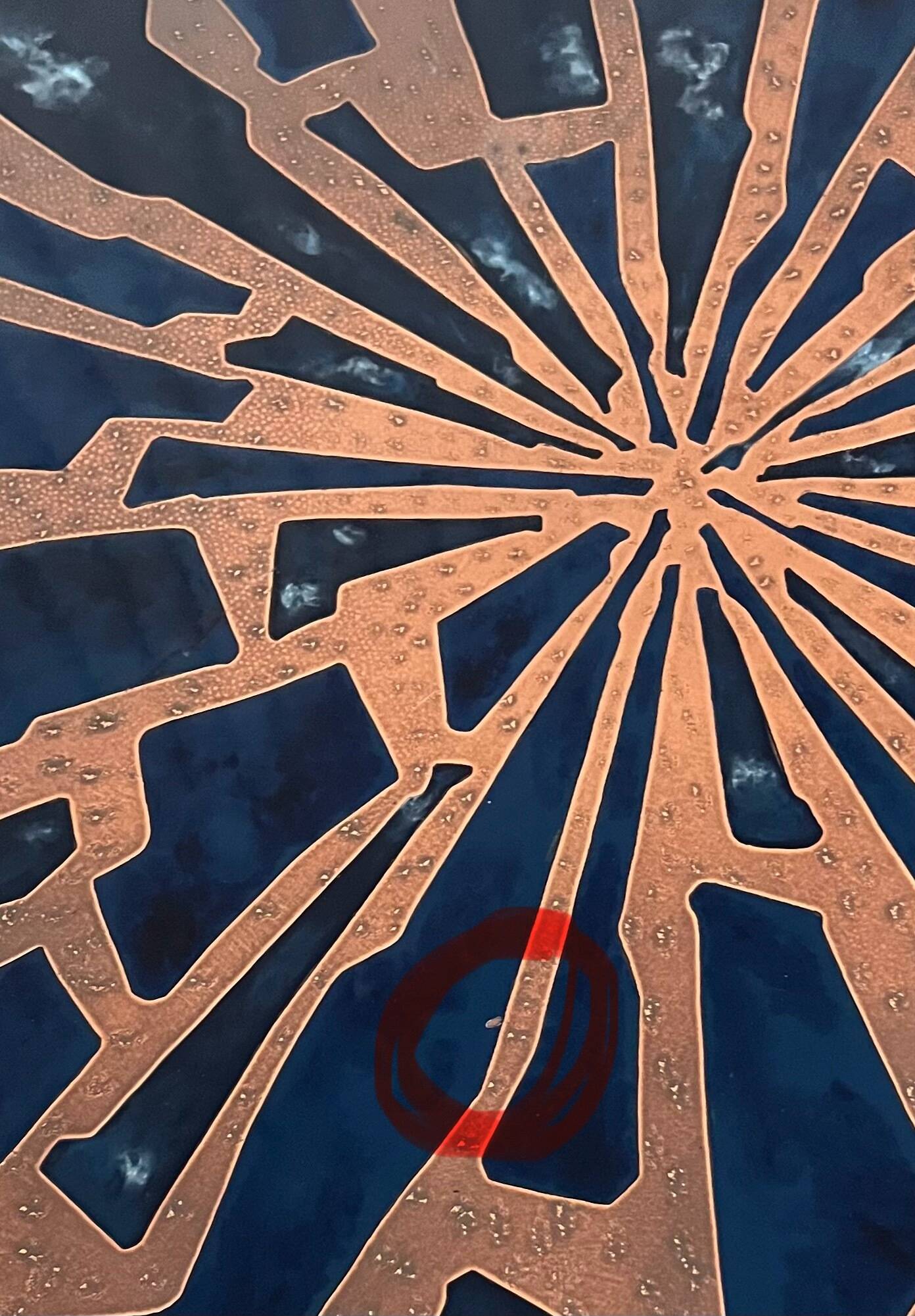 Rare enamel & copper coffee table