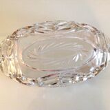 Cut crystal fruit bowl with gold rim / vintage 50s-60s