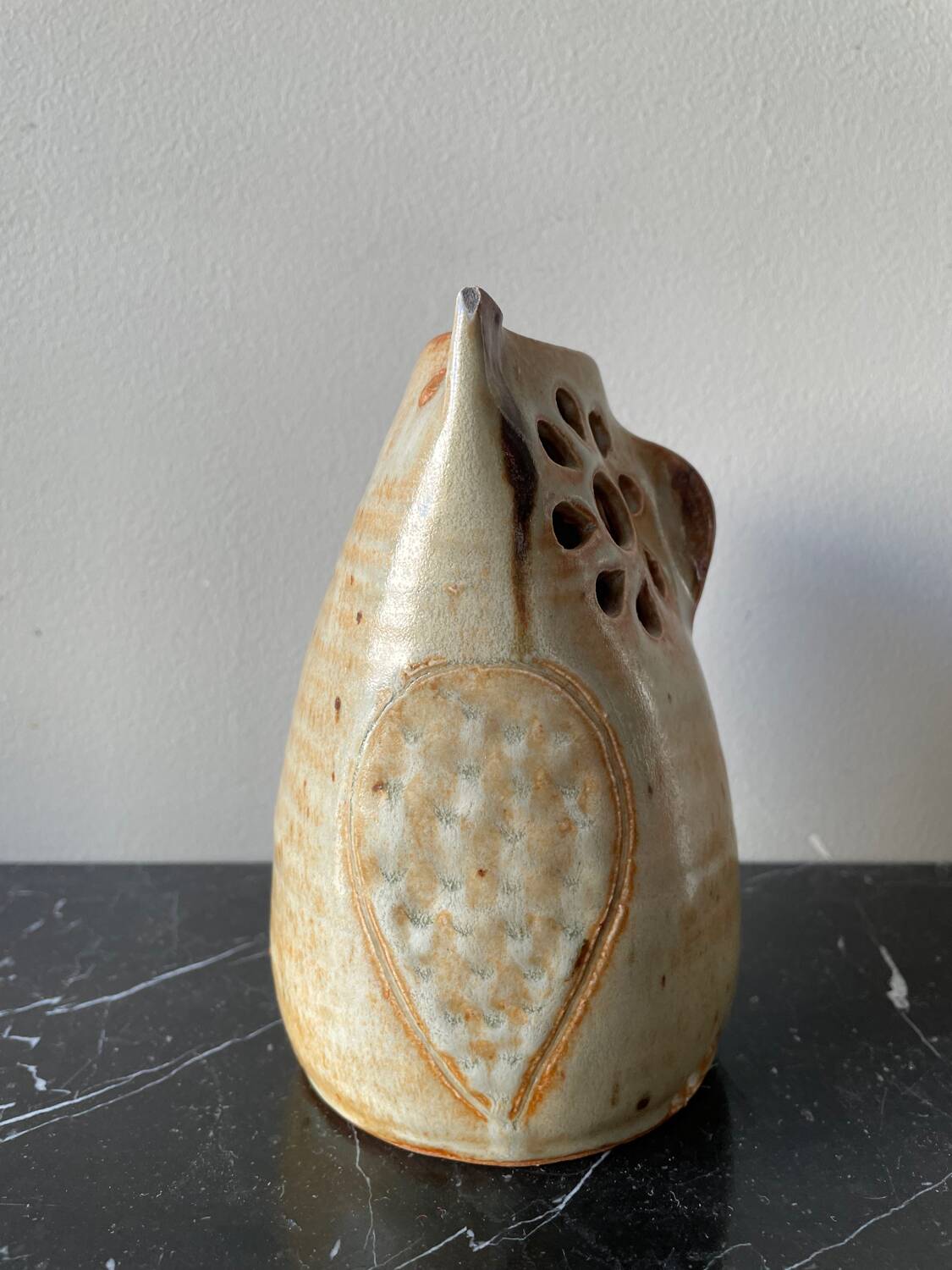 Vintage owl ceramic vase