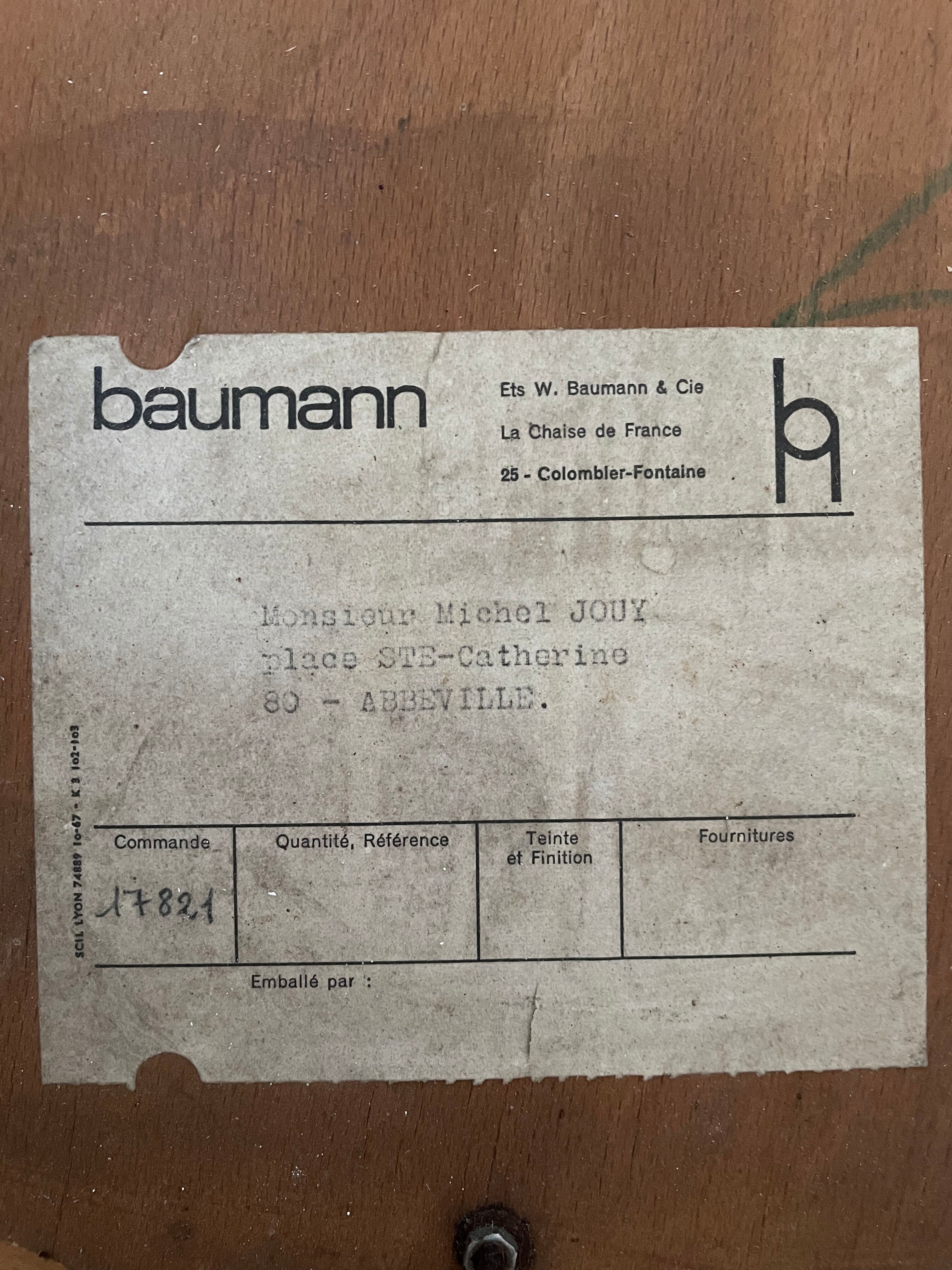 6 chaises de bistrot Baumann en bois et skaï