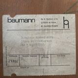 6 Baumann bistro chairs in wood and skaï