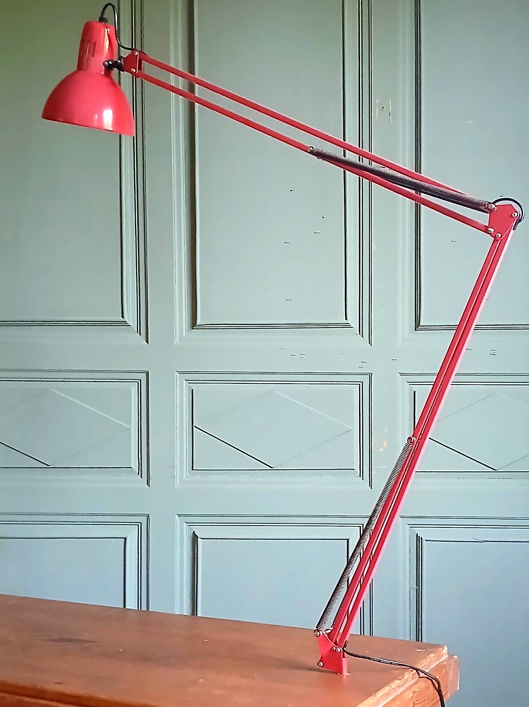 Important architect's floor lamp, 2 articulated arms, Kema Keur. 80's