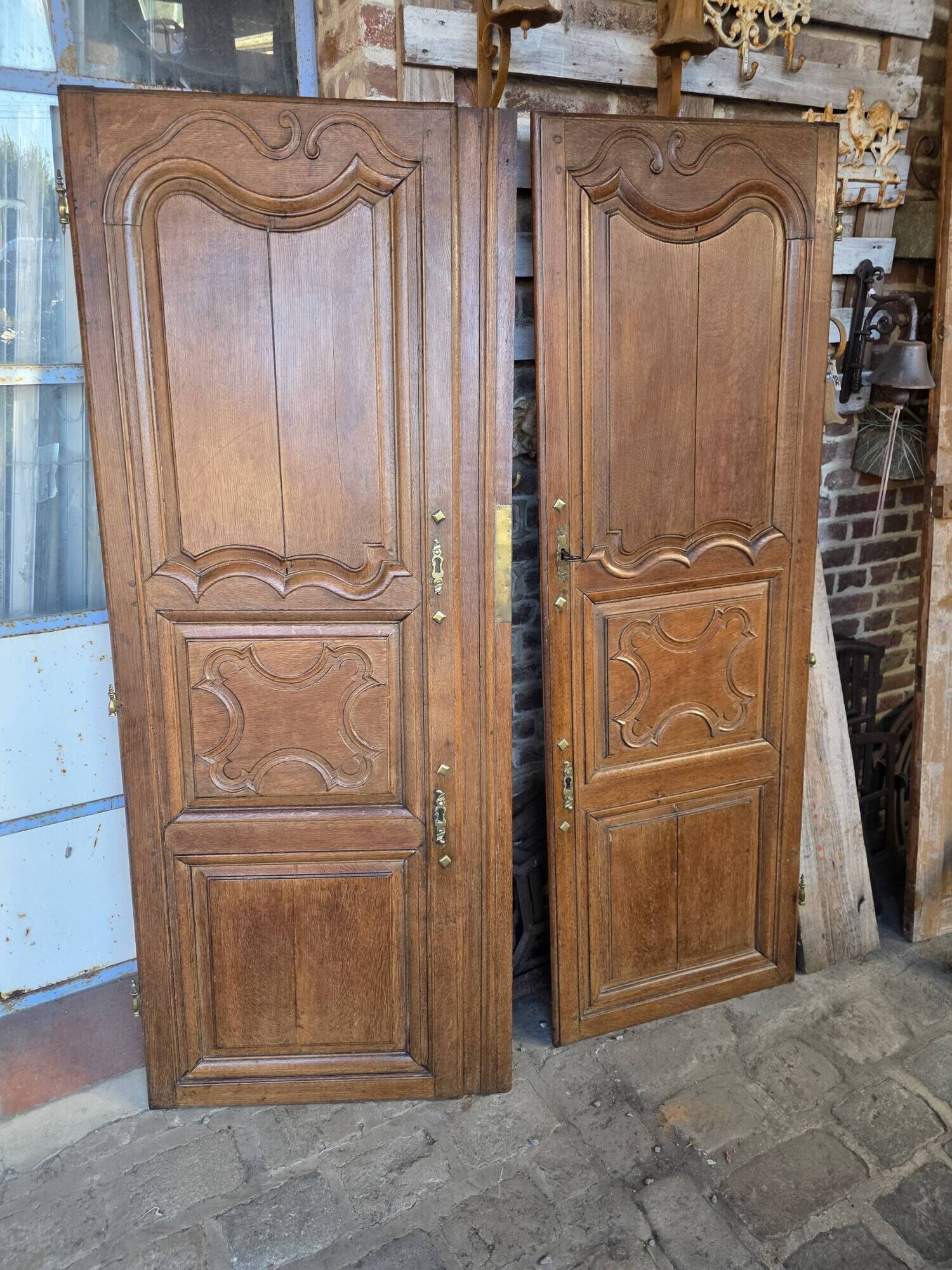 Pair of 19th-century oak cupboard doors