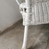 White rattan bench