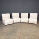 Italian 20thc set of four seats in cream boucle c.1980