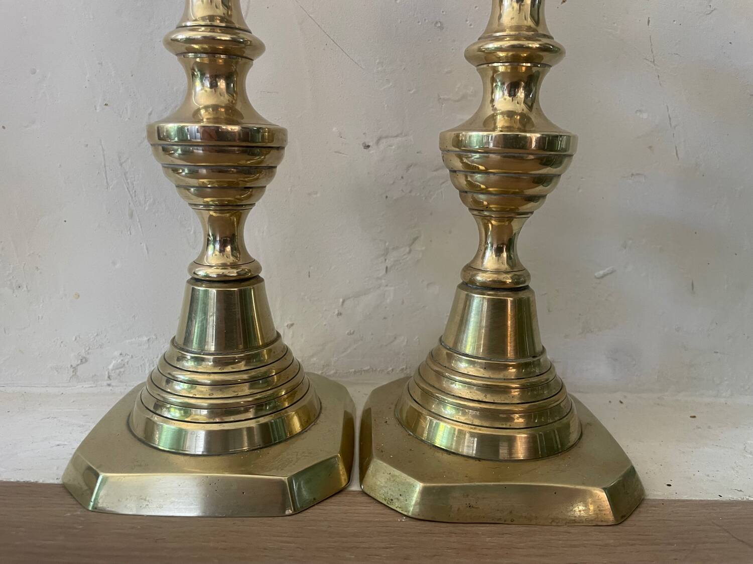 Pair of brass candlesticks circa 1880