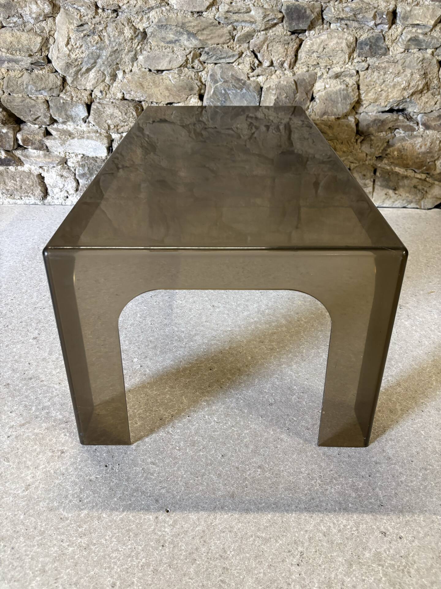 Table basse rectangulaire en plastique moulé, 1970