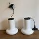 Set of 2 lita pendant lights. 1970. White