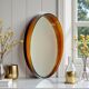 Miroir mural Space Age ambre français années 70