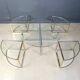 Large coffee table set in brass and glass, 1970s