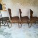 Eight mismatched bistro chairs