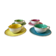 Set of 4 cups Digoin Sarreguemines pastel years 50-60