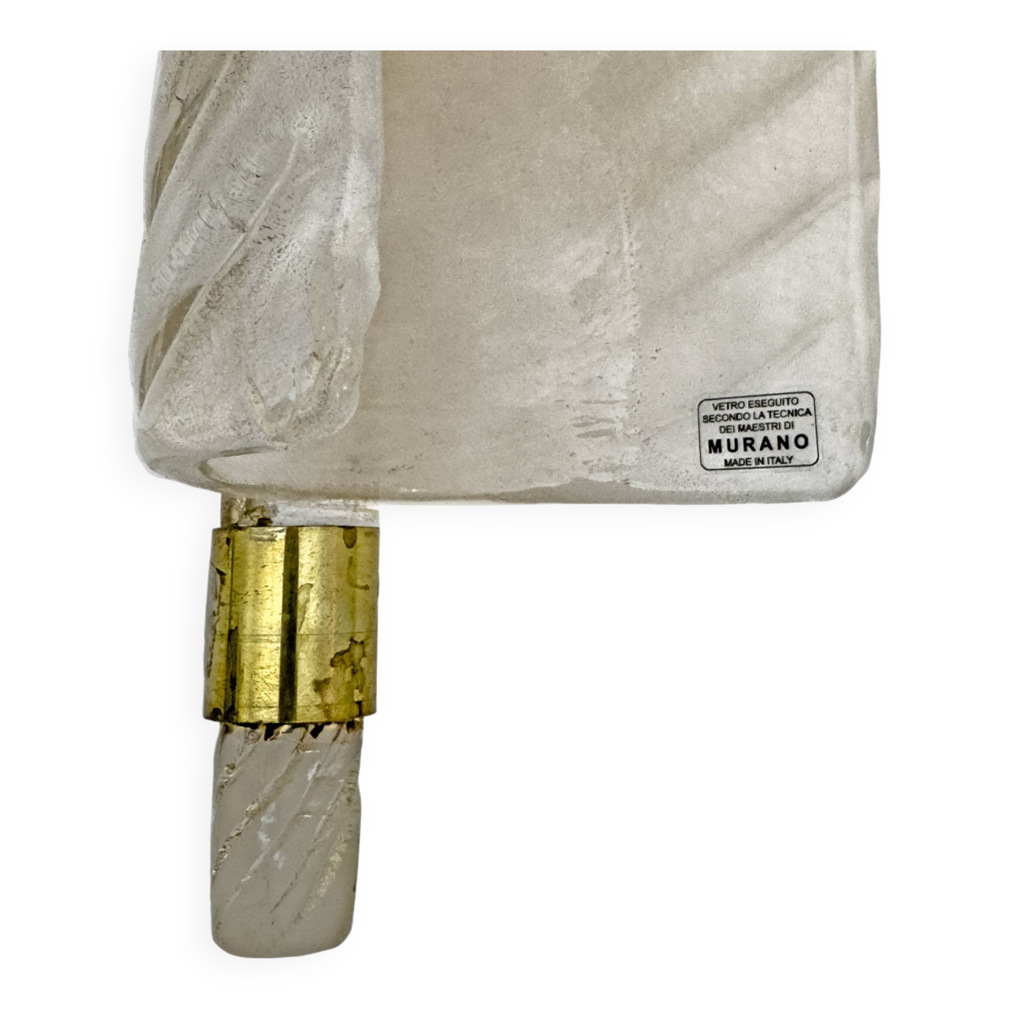 Pair of Barovier & Toso Style Mid-Century Modern Murano Glass Gold Leaf Sconces