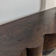 Restoration period console in flamed mahogany