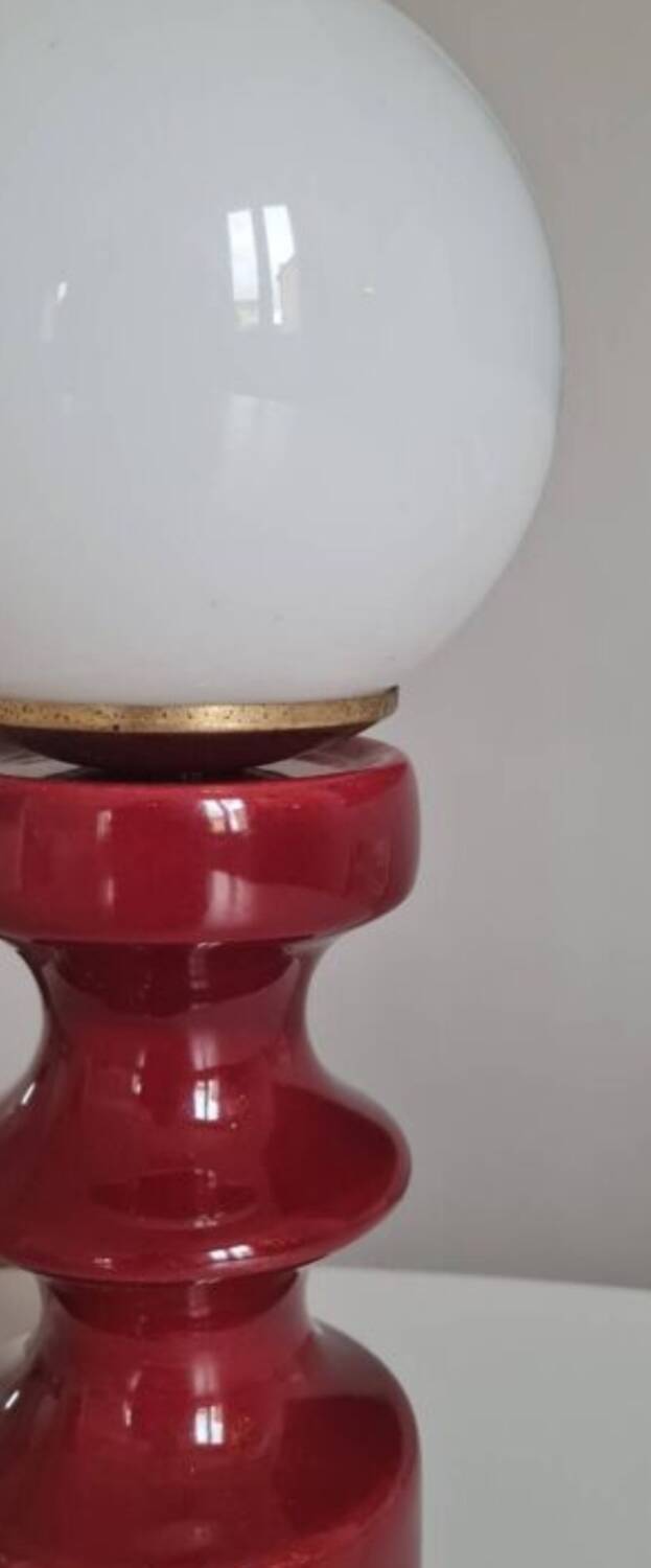 Ceramic and opaline table lamp
