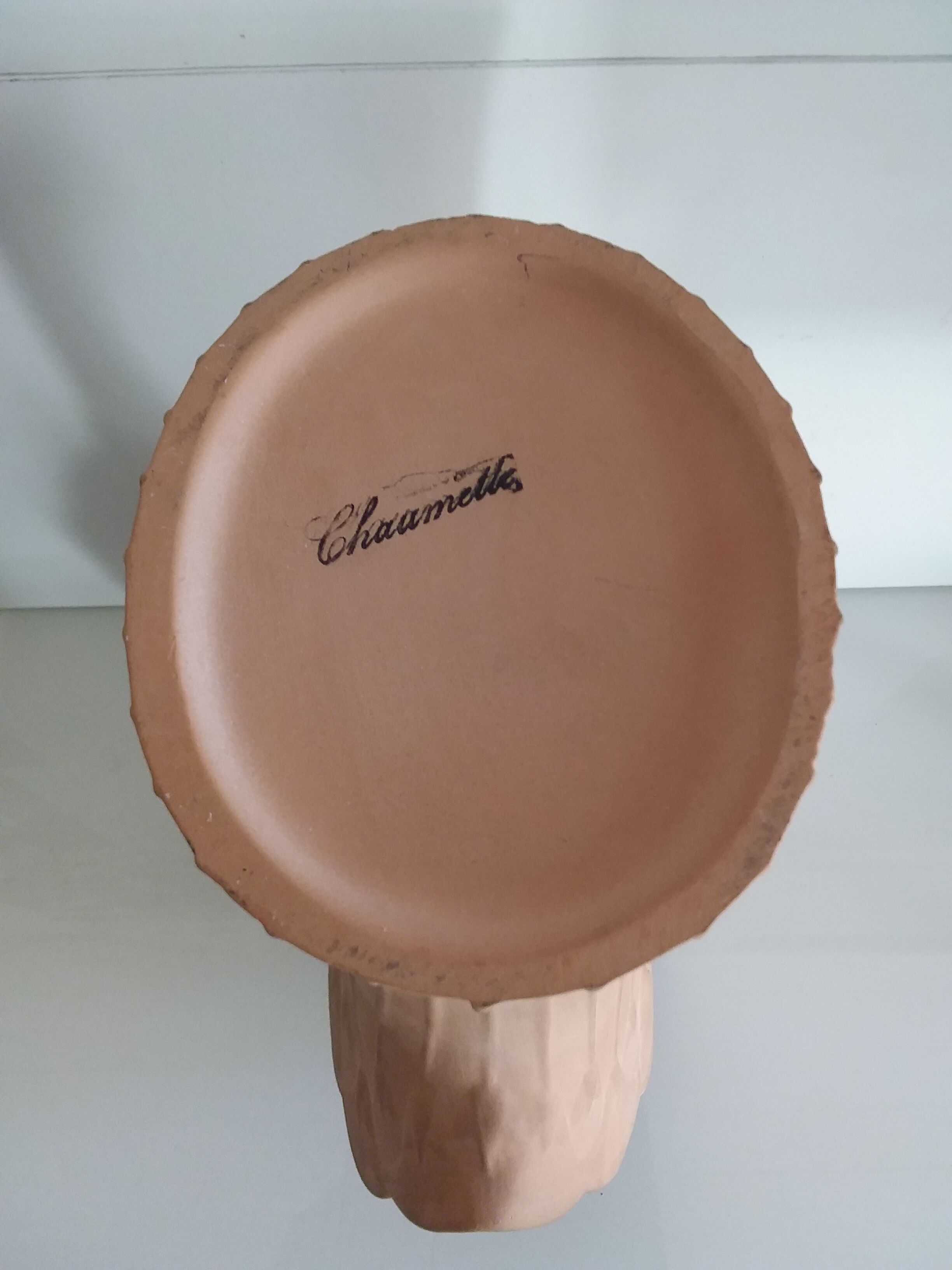 Old vase signed chaumette terracotta art nouveau