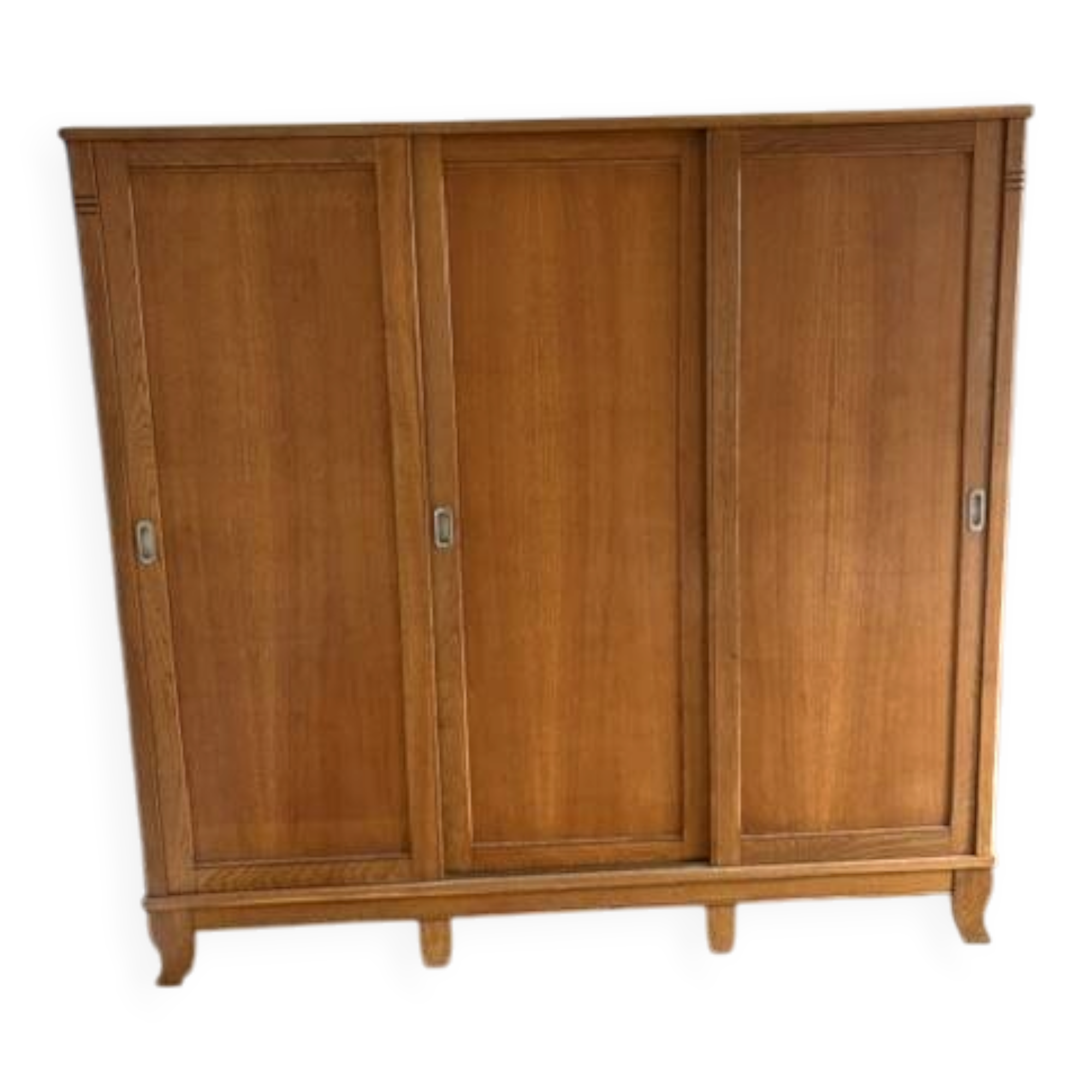 Large vintage Scandinavian wardrobe with 3 sliding doors.