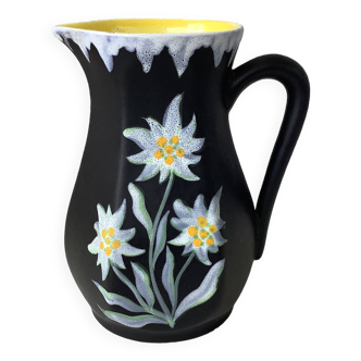 Gabriel Fourmaintraux pitcher 50'/60' - edelweiss Alps decor - hand painted