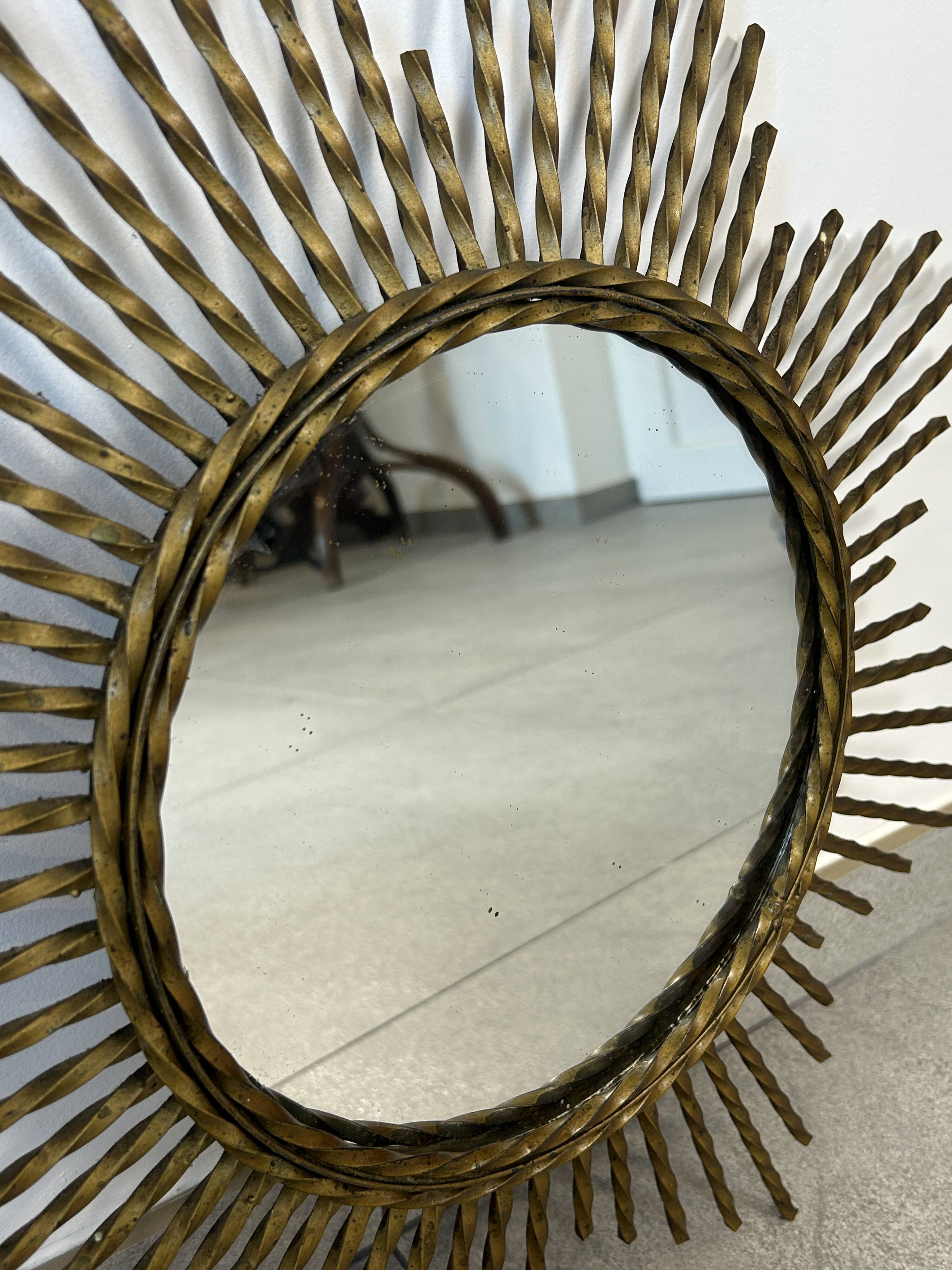 Wrought iron sun mirror