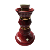 Ancien pied de lampe en céramique rouge années 50