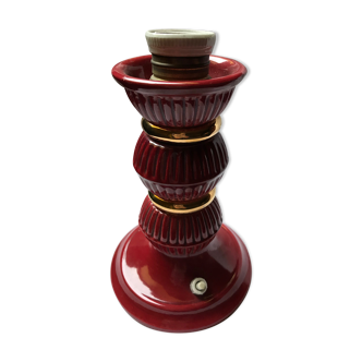 Old red ceramic lamp foot, 50s