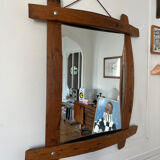 Brutalist wooden mirror 73cm x 86cm