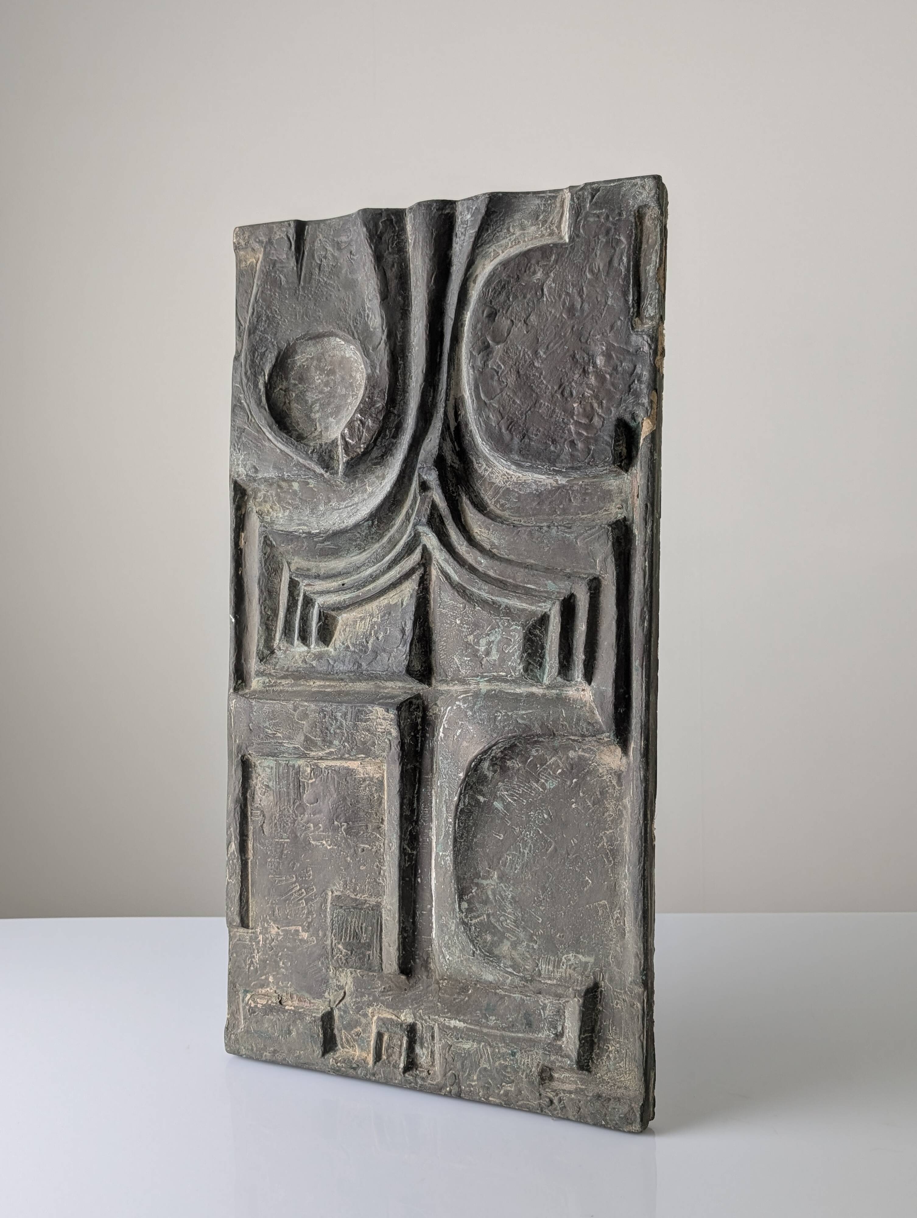 Brutalist Fiberglass Relief Wall Plaque, 1960s