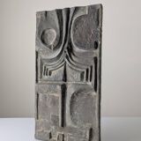 Plaque murale en relief brutaliste en fibre de verre, années 1960