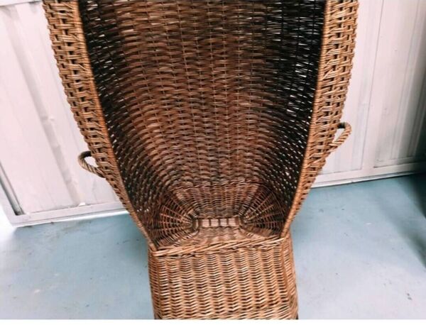 Cabine de plage osier rotin vintage fauteuil Emmanuelle