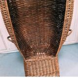 Vintage rattan wicker beach cabin Emmanuelle armchair